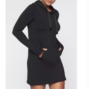 Athleta Surrey Hills sweatshirt hoodie dress w/snaps and kangaroo pocket XS
